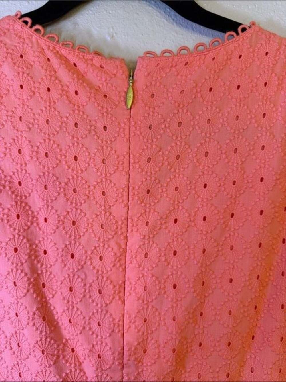 Draper James Coral Eyelet V-Neck Midi Dress - Picture 7 of 9